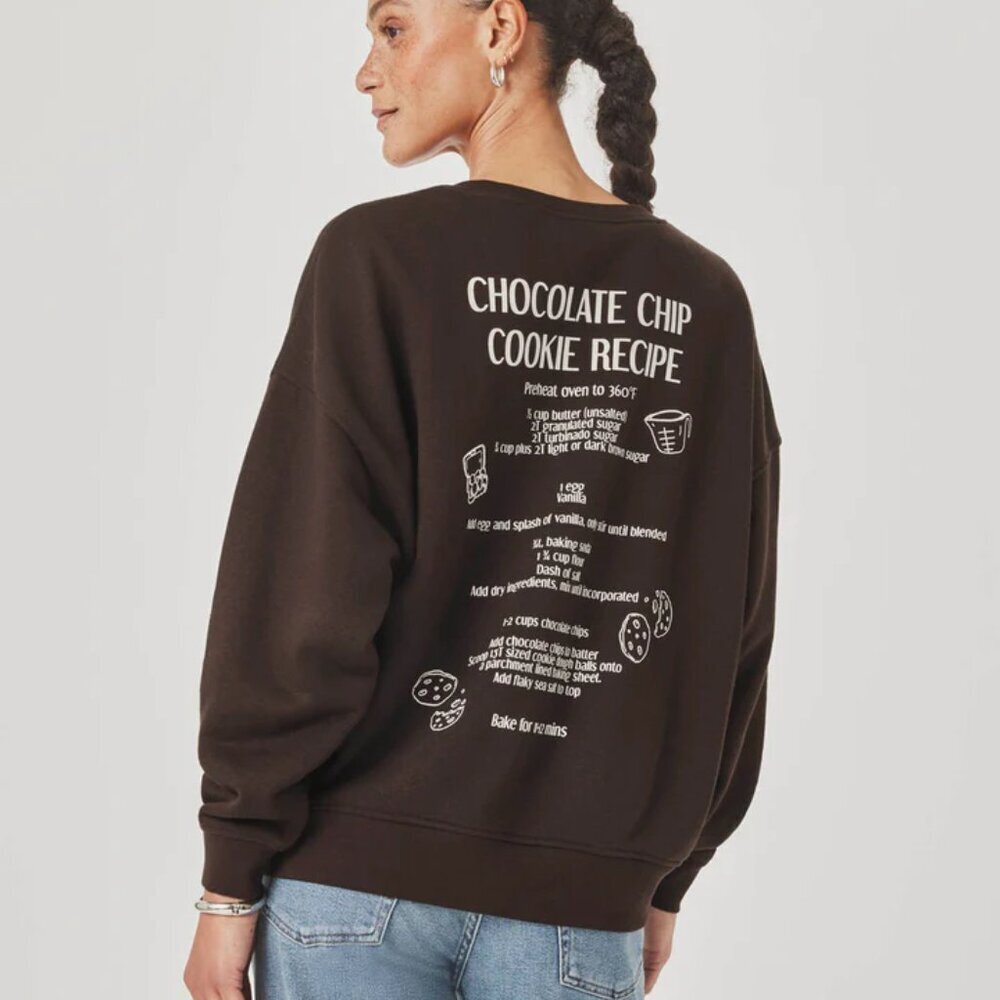 NWT Splendid Cookies For Breakfast Crewneck Sweatshirt Women Relaxed Graphic S - Picture 2 of 3